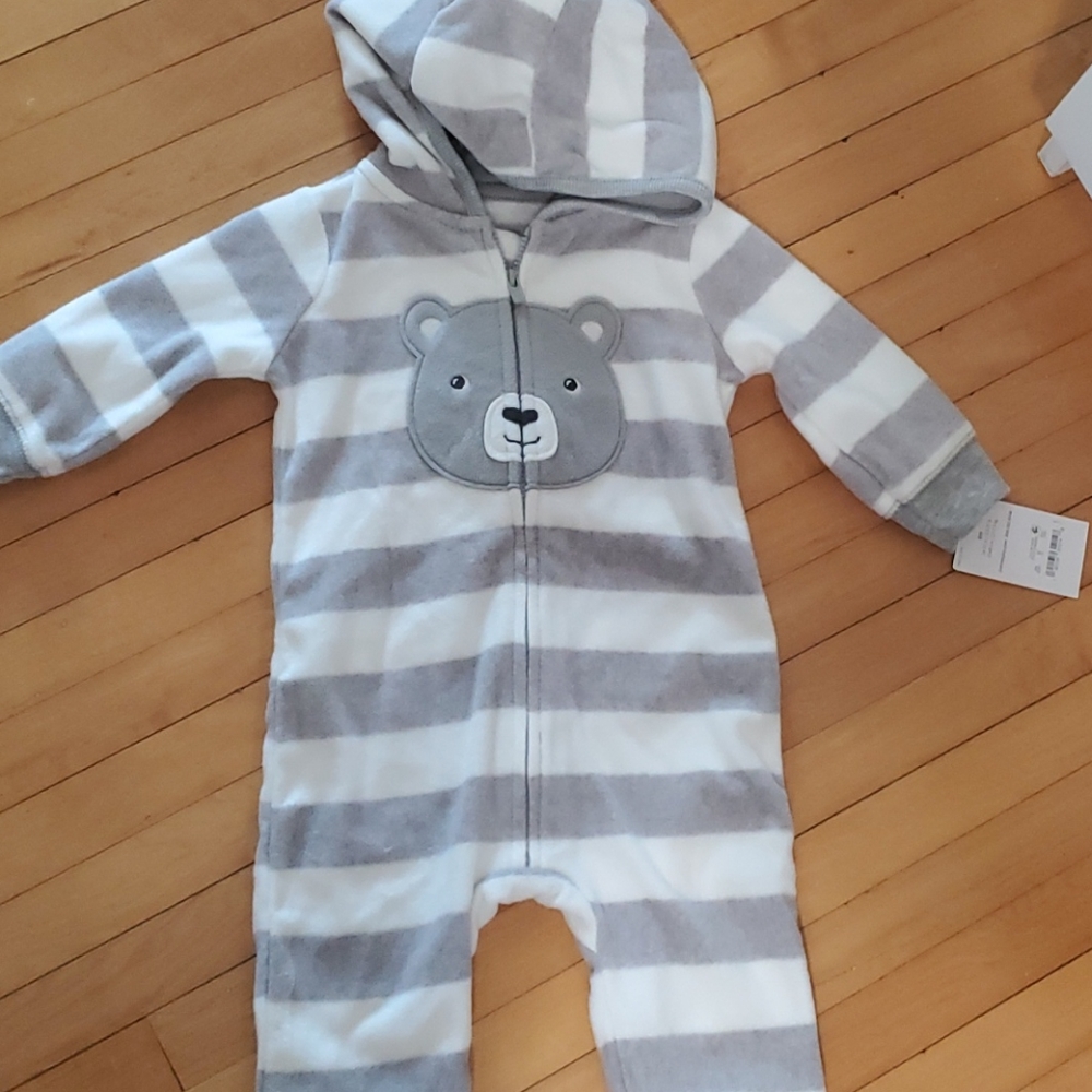 6 month old fleece hooded onsie